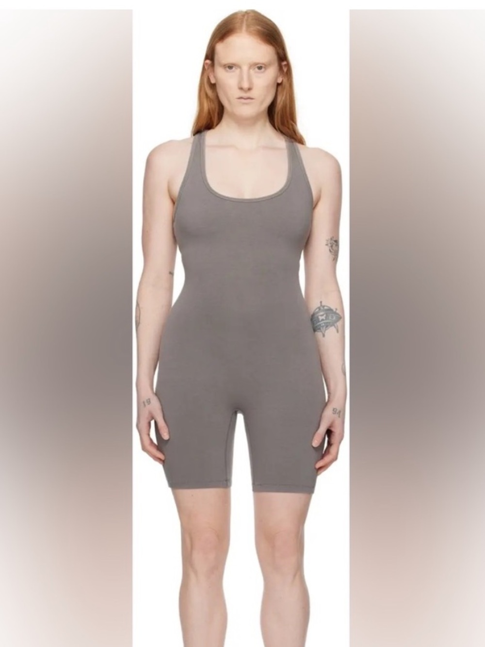 SKIMS Taupe Racerback Shapewear Romper
